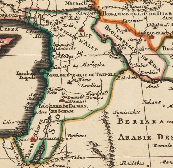 خريطة لـ بلاد الشام في العهد العثماني