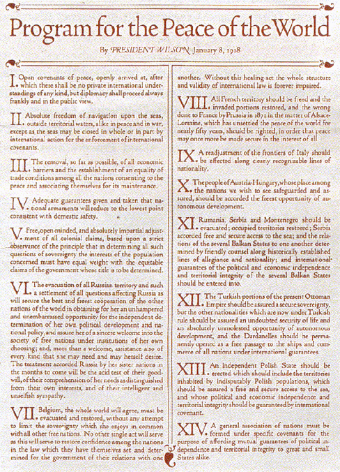 مبادئ ويلسون الأربعة عشر